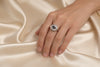 💖 Antique Ocean Drop Silver Ring with Textured Frame 🌟✨