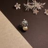 🔱 The Divine Om Tortoise Silver Ring with Green Enamel Outline