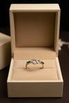 Sweet Promise Silver Ring with Mint Baguette Shoulders💖