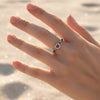 Sweet Promise Silver Ring with Mint Baguette Shoulders💖