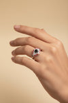 ✨ Mystic Evil Eye Protection Ring with Shiny Crystals 🖤💖
