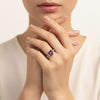 🔮 The Mystical Alexandrite Silver Ring with Crystal Row