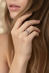 💍 Double Layer Silver Ring with Blue Stone