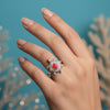 🐢 The Lucky Tortoise Silver Ring with red Enamel Shell