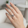💖 Contemporary Tricolor Silver Ring with Curved Frame 🌟✨