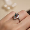 ✨ Elegant Three Stone Heart Crystal Ring