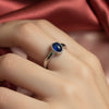 💖 The Elegant Sapphire Drop Silver Sleek Ring 🌟✨