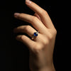 💖 The Elegant Sapphire Drop Silver Sleek Ring 🌟✨