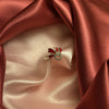 ✨ Red Ribbon Loop Silver Ring