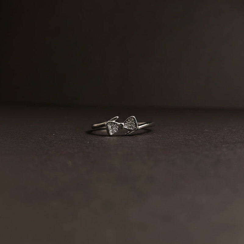 🎀 The Sweet Bow Silver Ring with Sparkling Crystals 💍✨