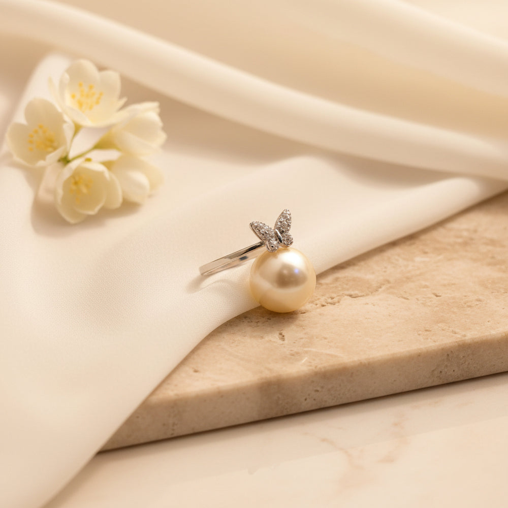 🦋 The Glitter Butterfly Silver Dainty Ring ✨💕