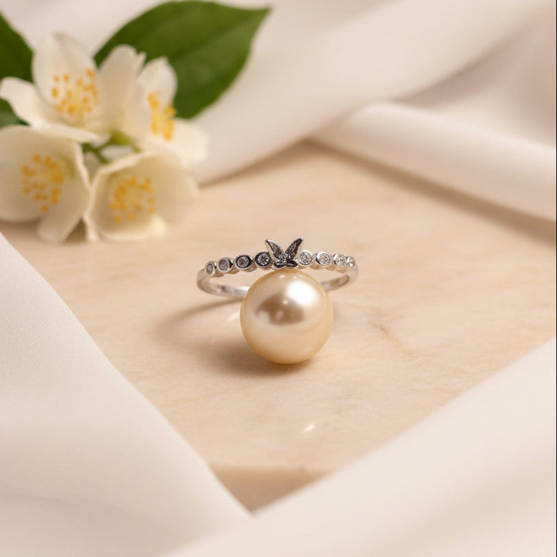 🦋 The Flutter Butterfly Silver Ring with Sparkling Band 💍✨