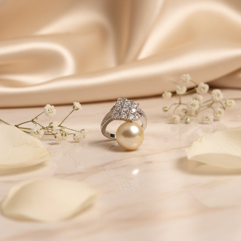 💍 Glow Forever Silver Ring with Brilliant Diamond Cluster 🌟✨